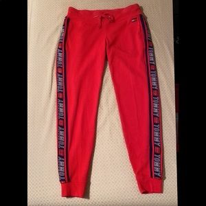 Tommy Hilfiger Red Logo Tape Sweatpants